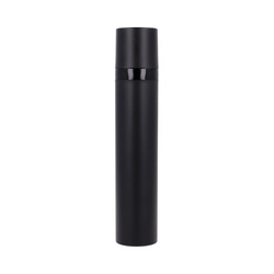 Airless czarny matowy PP 50 ml, pompka czarna błyszcząca, nasadka czarna