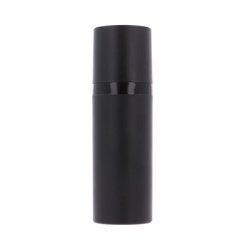 Airless czarny matowy PP 50 ml, pompka czarna błyszcząca, nasadka czarna