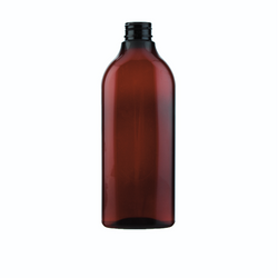 Butelka Shoulders Oval 400 ml, brązowa, PET, 28/410